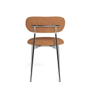 Chaises de salle à manger chrome et tissu (lot de 2) LISON - HELLIN