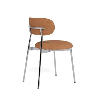 Chaises de salle à manger chrome et tissu (lot de 2) LISON - HELLIN