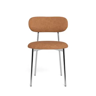 Chaises de salle à manger chrome et tissu (lot de 2) LISON - HELLIN