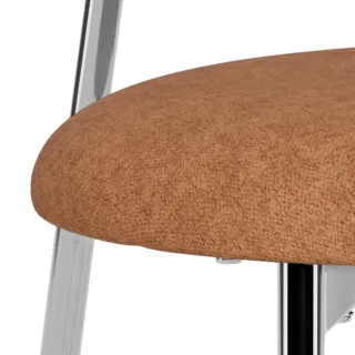 Chaises de salle à manger chrome et tissu (lot de 2) LISON - HELLIN