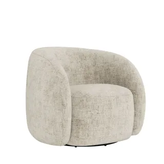 Fauteuil lounge pivotant en tissu beige NOVA - HELLIN