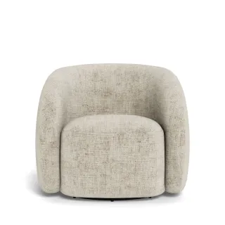 Fauteuil lounge pivotant en tissu beige NOVA - HELLIN