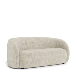 Canapé droit 2,5 places en tissu beige NOVA - HELLIN