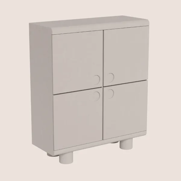 Buffet haut design 4 portes gris L100 MAGDA - HELLIN