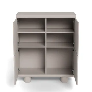 Buffet haut design 4 portes gris L100 MAGDA - HELLIN