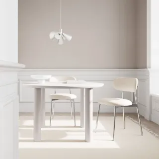 Table à manger ronde design L120 gris 4 places MAGDA - HELLIN