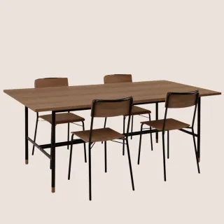 Table rectangulaire en bois et métal : style nordique | Hellin