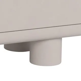 Meuble TV bas design 2 portes 2 niches gris L160 MAGDA | HELLIN