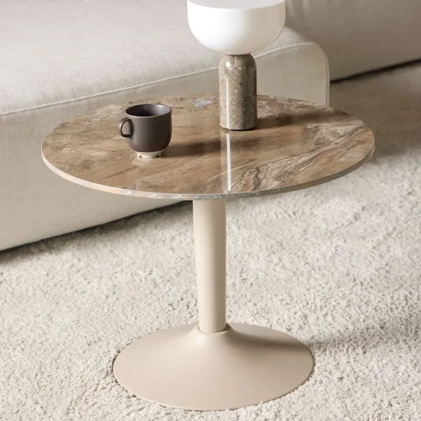 Table basse ronde en céramique marron L60 MARSA - HELLIN