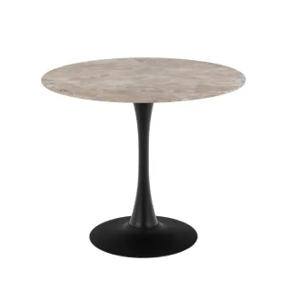 Table ronde en céramique pied tulipe noir L90 4 places MARSA - HELLIN