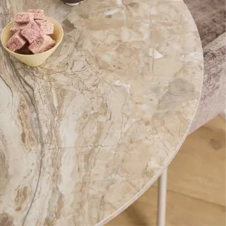 Table ronde en céramique beige L90 4 places MARSA - HELLIN