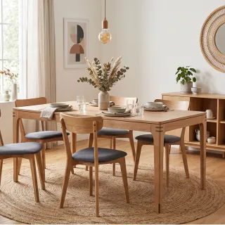 Table à manger rectangulaire extensible en bois L160/234 BONIE - HELLIN