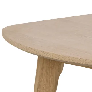 Table à manger ovale en bois blanchi avec 2 allonges L180/270 MARTINE - HELLIN