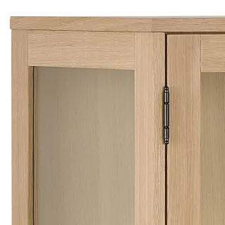 Vitrine 3 portes vitrée en chêne blanchi L140 MARTINE - HELLIN