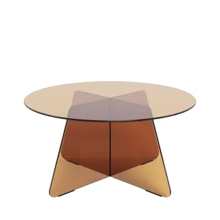 Table basse ronde D80 en verre LUMA - HELLIN