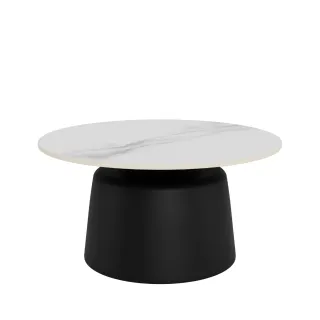Table basse en céramique blanche et métal noir D70 AELIA - HELLIN