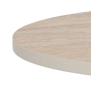 Bout de canapé en céramique beige et métal grège D45 - AELIA