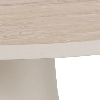 Bout de canapé en céramique beige et métal grège D45 - AELIA