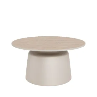 Table basse en céramique beige et métal grège D70 AELIA - HELLIN