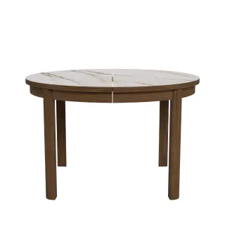 Table en céramique et chêne fumé 4 places D120 SIMONE - HELLIN