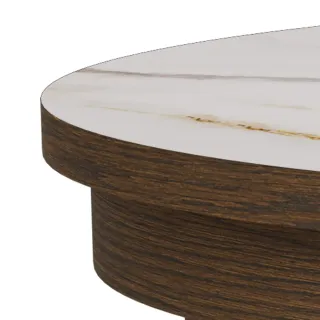 Table en céramique et chêne fumé 4 places D120 SIMONE - HELLIN