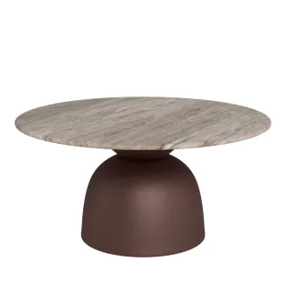 Table basse ronde en marbre gris et pied métal D80 ORSEN - HELLIN