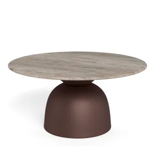 Table basse ronde en marbre gris et pied métal D80 ORSEN - HELLIN
