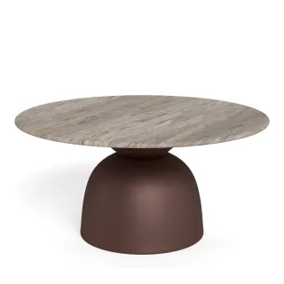 Table basse ronde en marbre gris et pied métal D80 ORSEN - HELLIN