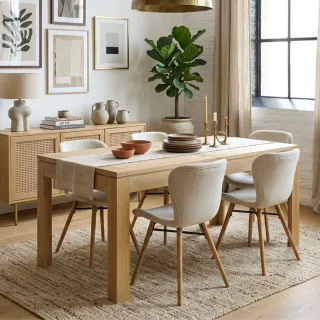 Table rectangulaire extensible Boston : 2 allonges | Hellin