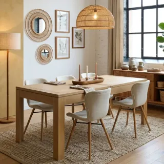 Table rectangulaire extensible Boston : 2 allonges | Hellin