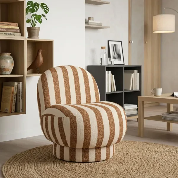 Fauteuil en tissu à rayures AZUR - HELLIN