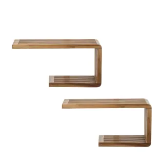 Etagère murale en bois recyclé L50 (lot de 2) SIENA - HELLIN