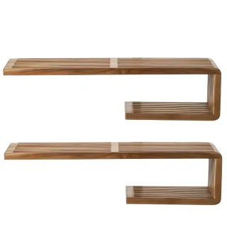 Etagère murale en bois recyclé L79 (lot de 2) SIENA - HELLIN