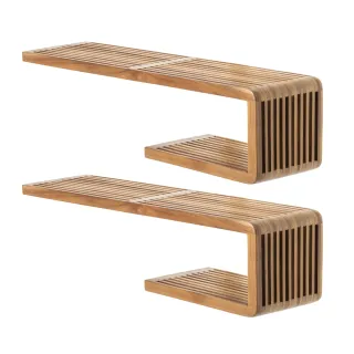 Etagère murale en bois recyclé L79 (lot de 2) SIENA - HELLIN
