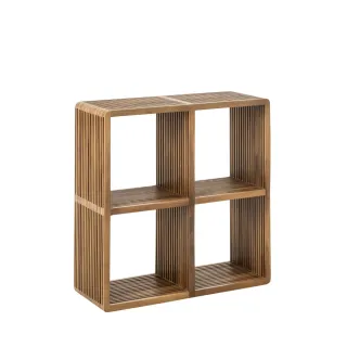 Bibliothèque en bois recyclé 4 niches SIENA - HELLIN