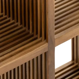 Bibliothèque en bois recyclé 4 niches SIENA - HELLIN