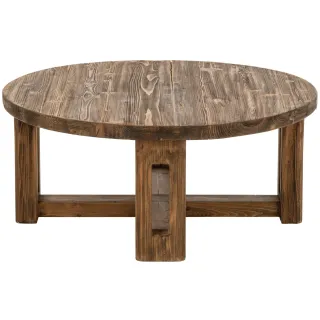 Table basse ronde bois manguier recyclé D105 ONDINE - HELLIN