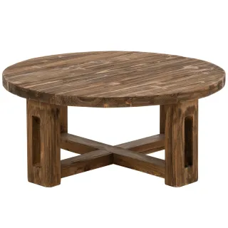 Table basse ronde bois manguier recyclé D105 ONDINE - HELLIN