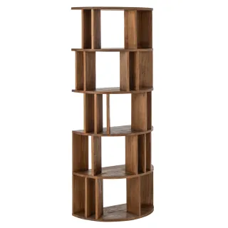 Bibliothèque demi-cercle bois de mindi naturel ALIZE - HELLIN