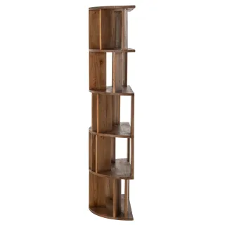 Bibliothèque demi-cercle bois de mindi naturel ALIZE - HELLIN