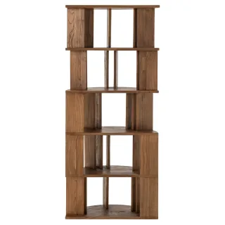 Bibliothèque demi-cercle bois de mindi naturel ALIZE - HELLIN