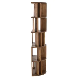 Bibliothèque demi-cercle bois de mindi naturel ALIZE - HELLIN