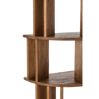 Bibliothèque demi-cercle bois de mindi naturel ALIZE - HELLIN