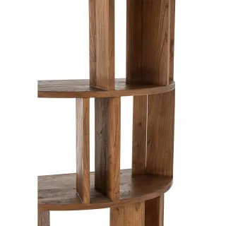 Bibliothèque demi-cercle bois de mindi naturel ALIZE - HELLIN