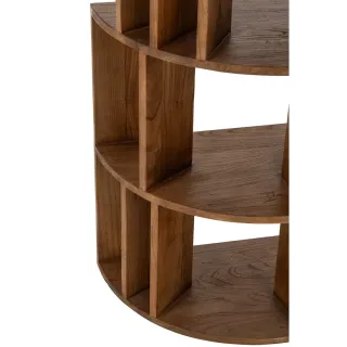 Bibliothèque demi-cercle bois de mindi naturel ALIZE - HELLIN
