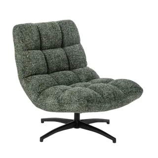 Fauteuil lounge pied noir et tissu AVEL- HELLIN