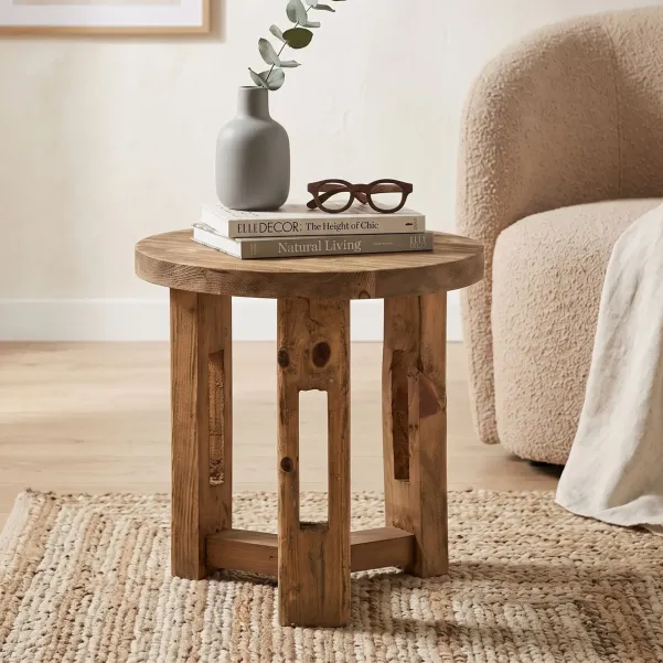 Table d'appoint ronde bois recyclé D60 ONDINE - HELLIN