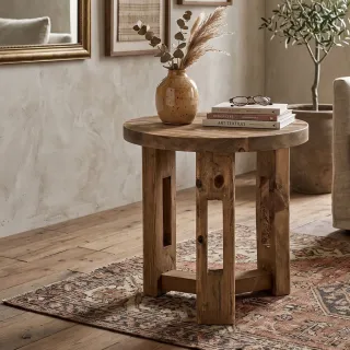 Table d'appoint ronde bois recyclé D60 ONDINE - HELLIN