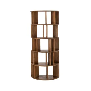 Bibliothèque demi-cercle bois de mindi naturel ALIZE - HELLIN