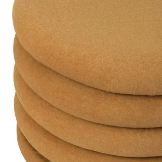 Pouf rond avec rangement en tissu GALET - HELLIN